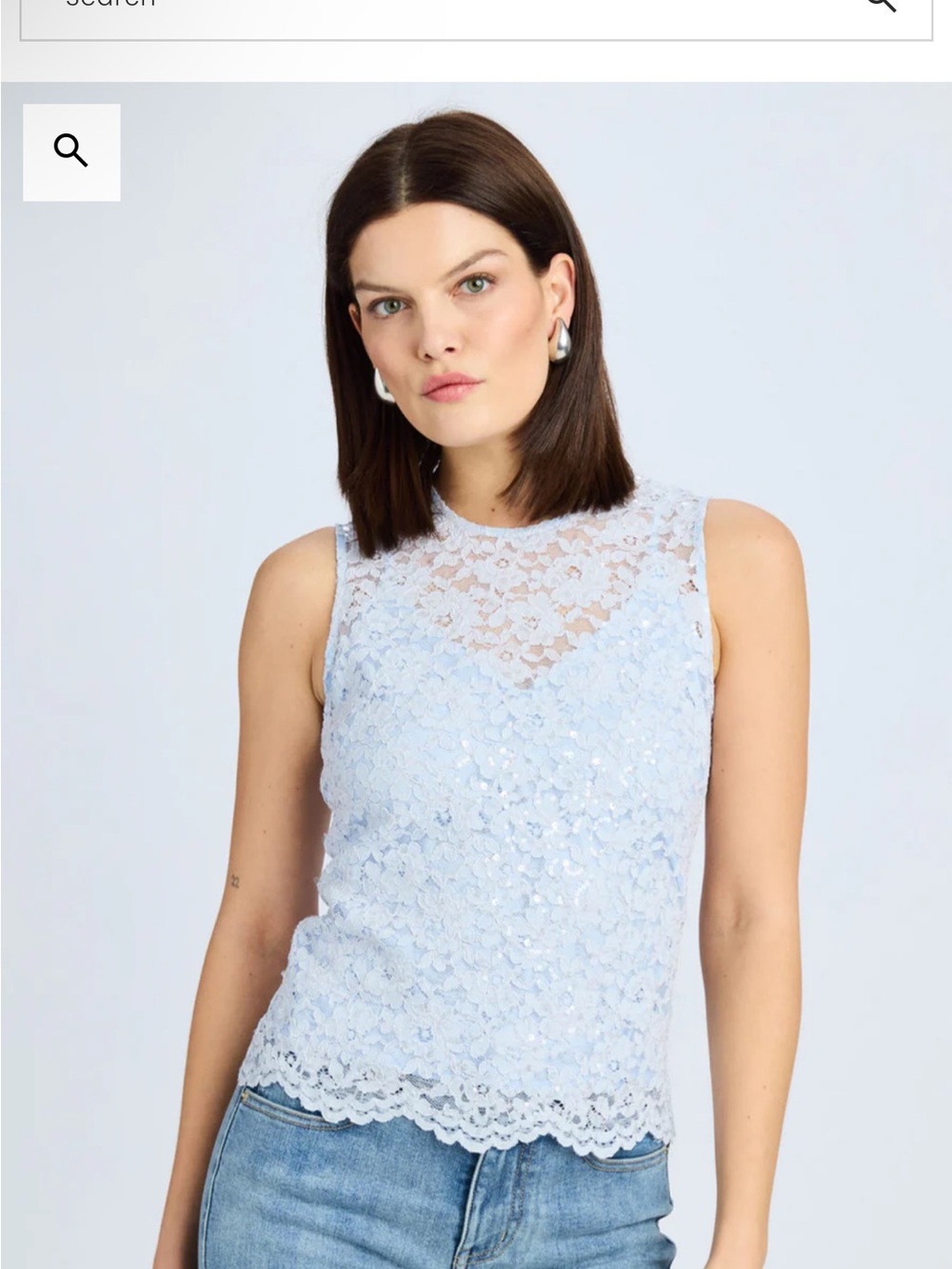 Generation Love Pale Blue Lace Sleeveless Camisole